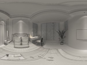 panorama chinese style family bedroom space 01 3D Model