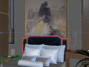 panorama chinese style family bedroom space 01 3D Model