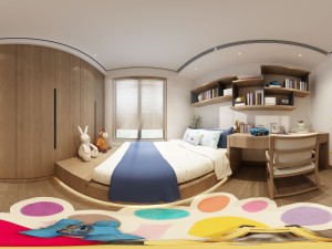 panorama chinese style home bedroom space 02 Modèle 3D
