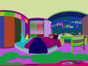 panorama chinese style home bedroom space 02 3D Модель
