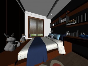 panorama chinese style home bedroom space 02 3D Модель