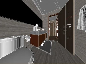 panorama chinese style home bedroom space 02 3D Model