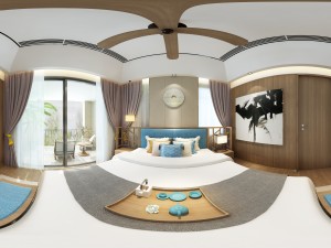 panorama chinese style home bedroom space 03 3D 모델