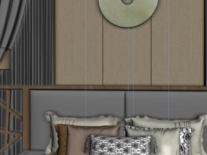 panorama chinese style home bedroom space 03 3D Model