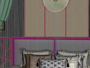panorama chinese style home bedroom space 03 3D Model