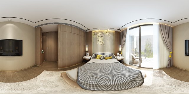 panorama chinese style family bedroom space 04 3D Model .c4d .max .obj .3ds .fbx .stl .blend 