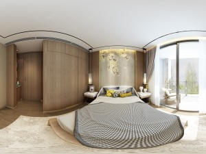 panorama chinese style family bedroom space 04 3D Model