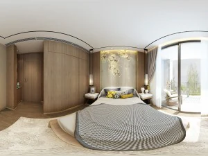 パノラマ中国風の家族の寝室スペース 04 3Dモデル