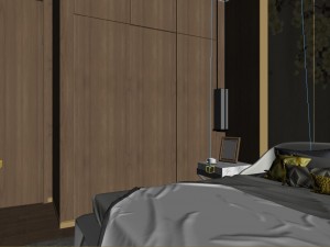 panorama chinese style family bedroom space 04 3D Model