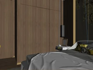 panorama chinese style family bedroom space 04 3D Model