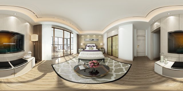 panorama chinese style family bedroom space 05 3D 모델 .c4d .max .obj .3ds .fbx .stl .blend 