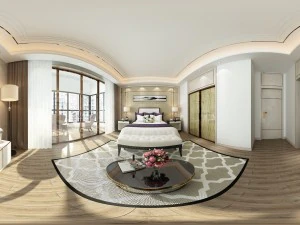 espacio de dormitorio familiar de estilo chino panor&aacute;mico 05 Modelo 3D