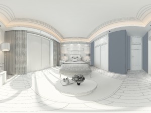 panorama chinese style family bedroom space 05 3D 모델