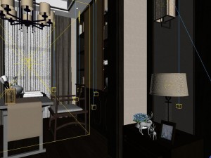 panorama chinese style home bedroom space 08 3D Model