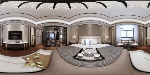 panorama chinese style home bedroom space 09 Modelo 3D .c4d .max .obj .3ds .fbx .stl .blend 