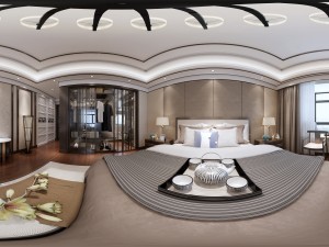 panorama chinese style home bedroom space 09 3D Model