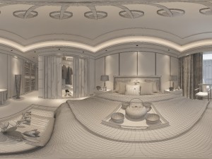 panorama chinese style home bedroom space 09 Modelo 3D