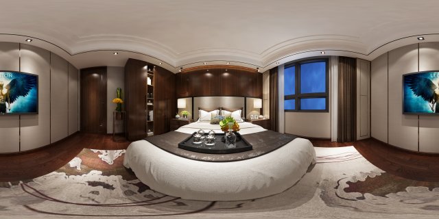 panorama chinese style family bedroom space 10 3Dモデル .c4d .max .obj .3ds .fbx .stl .blend 