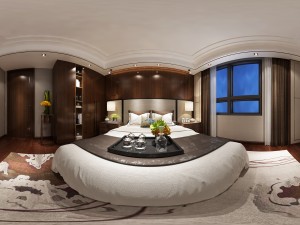 panorama chinese style family bedroom space 10 3D-Modell
