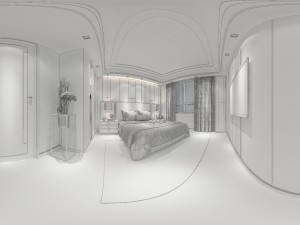 panorama chinese style family bedroom space 10 3Dモデル