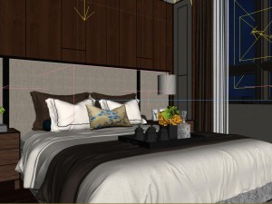 panorama chinese style family bedroom space 10 3Dモデル