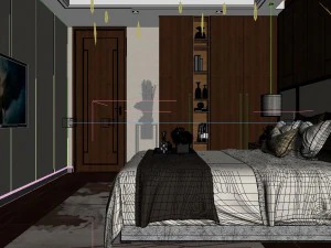 panorama chinese style family bedroom space 10 3D Model