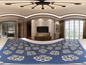 panorama dormitorio familiar de estilo chino espacio 11 Modelo 3D