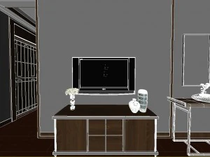panorama chinese style family bedroom space 11 3D Model