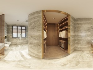 panorama chinese style bathroom toilet space 01 3D Model