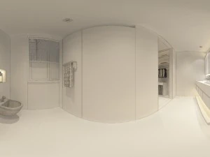 panorama chinese style bathroom toilet space 01 3D Model