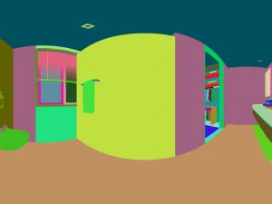 panorama chinese style bathroom toilet space 01 3D Model