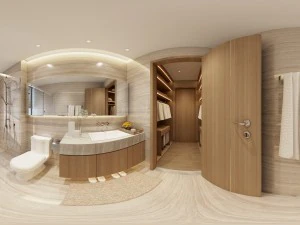 панорама китайський стиль ванна кімната туалет простір 02 3D Модель