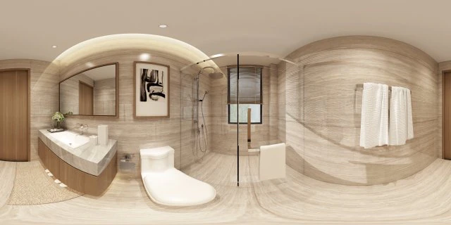 panorama chinese style bathroom toilet space 03 3D Model .c4d .max .obj .3ds .fbx .stl .blend 
