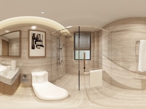 panorama chinese style bathroom toilet space 03 3D Model