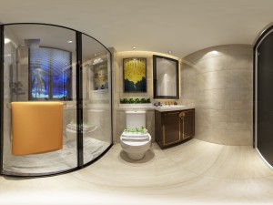 panorama chinese style bathroom toilet space 04 3D Model