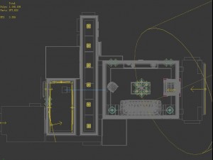 white concise continental living room restaurant 1767 Modello 3D