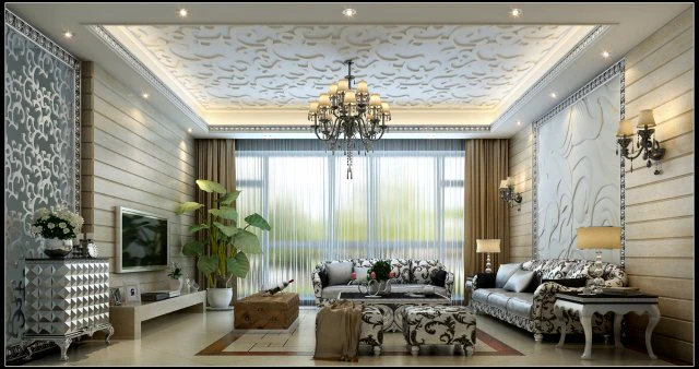 white fashion simple european living room 1732 3D Model .c4d .max .obj .3ds .fbx .stl .blend