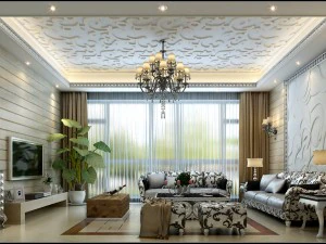 biały modny prosty europejski salon 1732 Model 3D