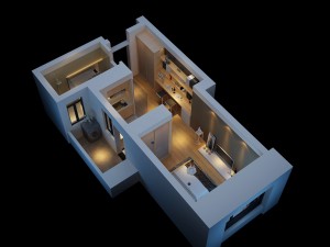 single apartment - aerial view 01 3D मॉडल