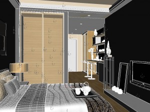 single apartment - aerial view 01 3D मॉडल