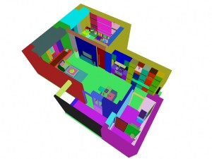 single apartment - aerial view 02 3D Model