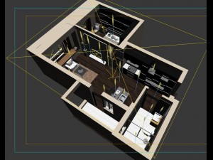 single apartment - aerial view 02 3D Model