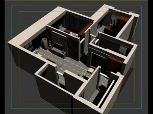 single apartment - aerial view 03 3D Model