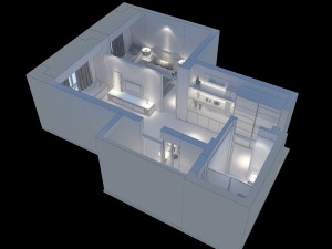 single apartment - aerial view 04 Modelo 3D