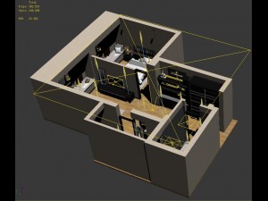 single apartment - aerial view 04 Modelo 3D