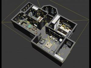 single apartment - aerial view 05 3D 모델