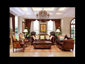 Простая европейская гостиная в стиле ретро 5101 3D Модель