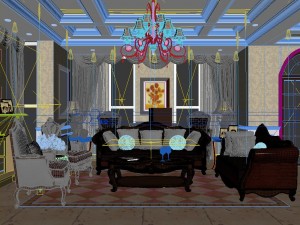 retro simple european living room 5101 3D Model