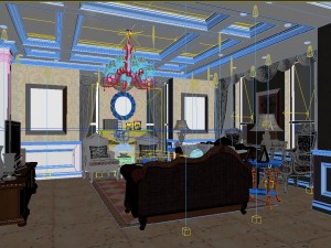 retro simple european living room 5101 3D Model