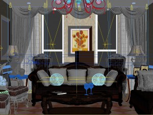 retro simple european living room 5101 3D Model